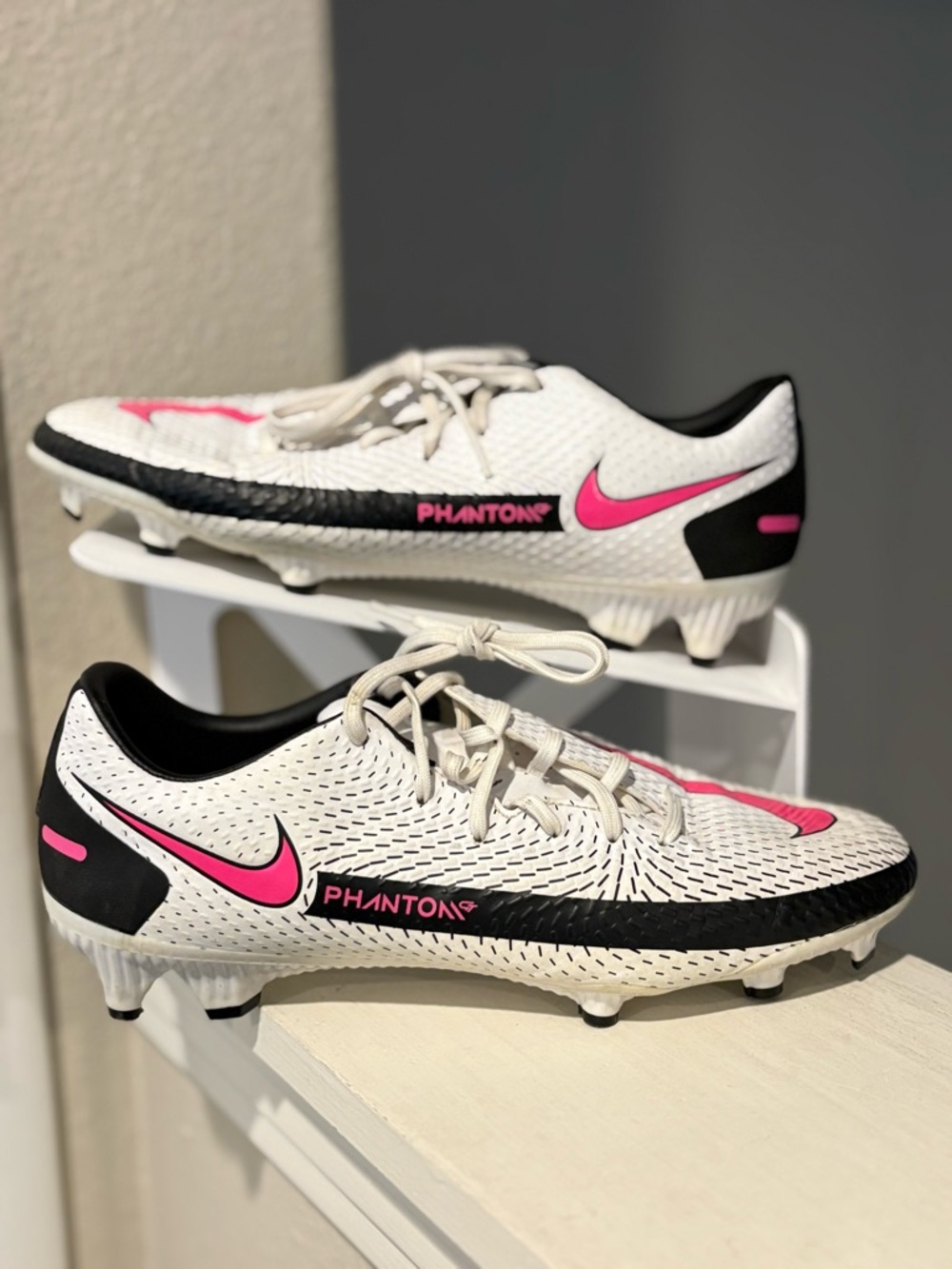Nike Phantom GT Academy FG/MG Soccer Cleats White Pink CK8460-160 Size 8